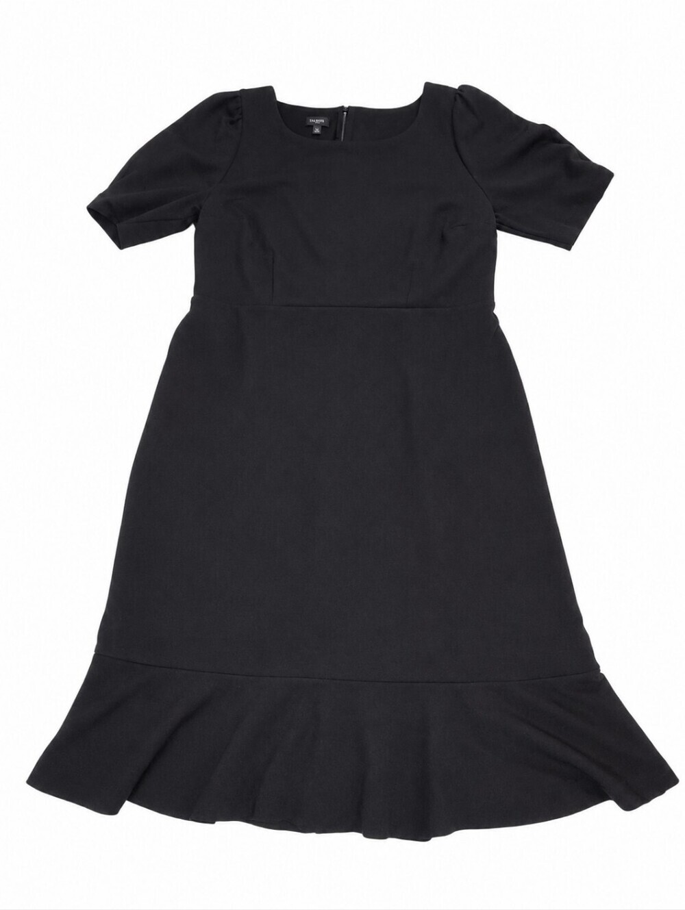 ✨ Talbots Black Short-Sleeve Flounce-Hem Dress ✨